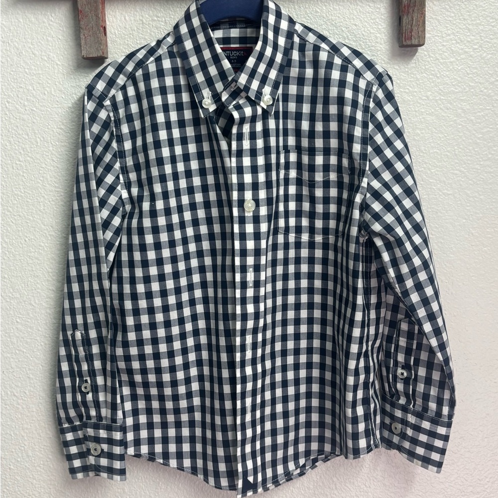 UNTUCKit Navy and White Plaid Shirt‎